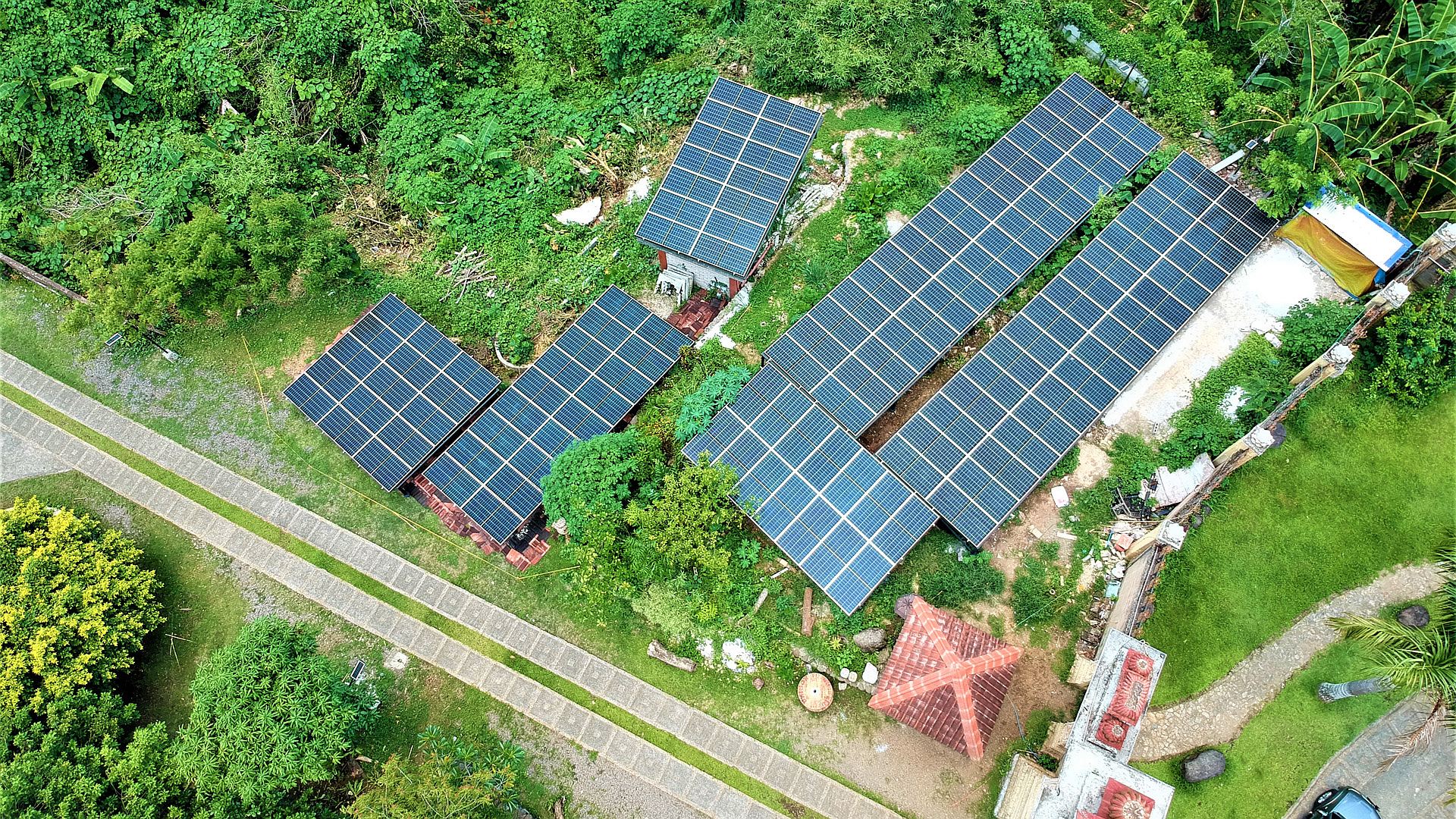Residential solar panel installation on a Philippine home