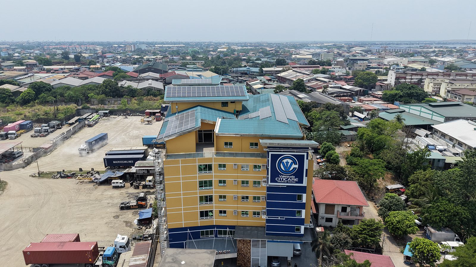 Solar panels on Valenzuela Citicare Medical Center in Valenzuela City