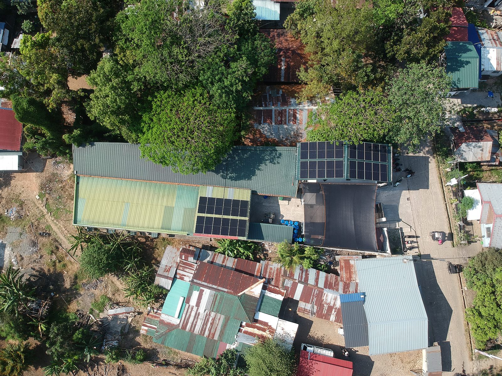 Solar panels on the Skinique Manufacturing Corp. building in San Ildefonso