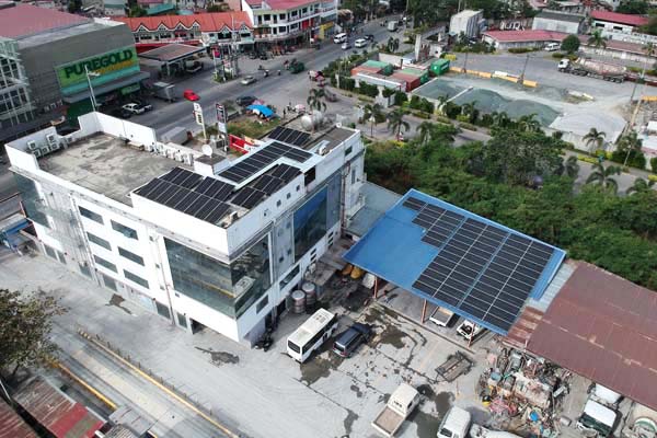 Solar array on the Delta Earthmoving Incorporated facility in Taytay, Rizal