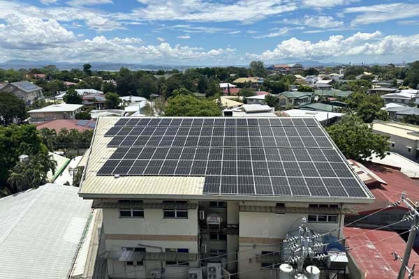 Solar panels on the Mary Grace commissary building in Paranaque