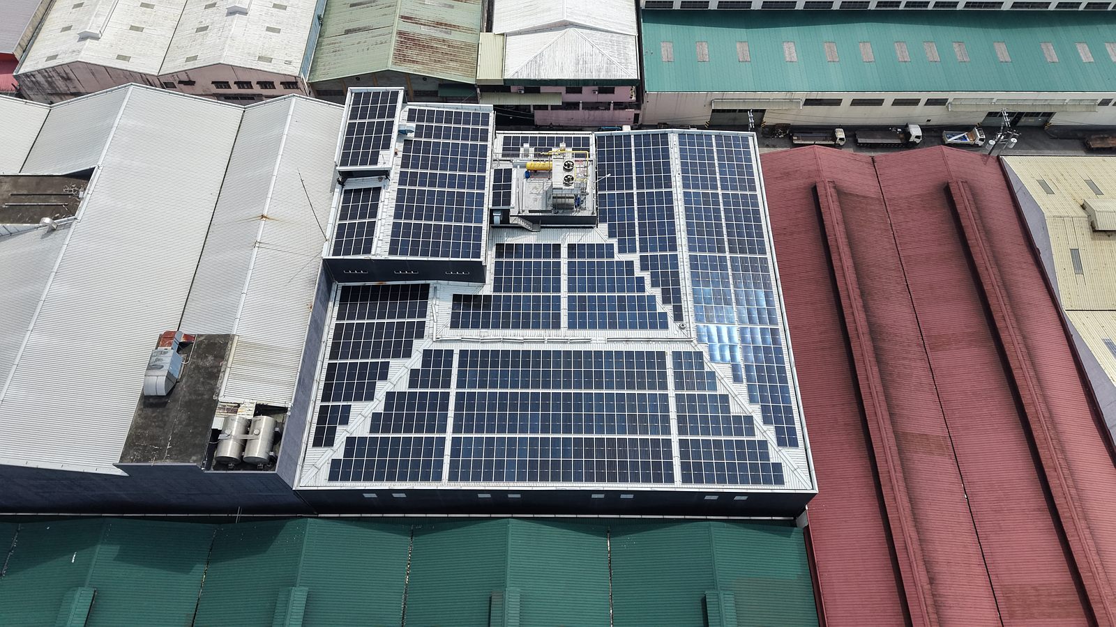 Solar panels on the MWLI Cold Storage building in Meycauayan