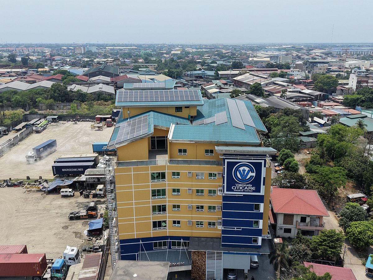 Solar power system installed at a healthcare facility