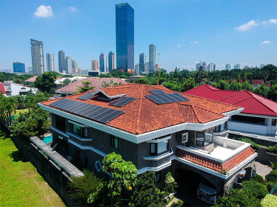 Solar panels installed on a residential rooftop
